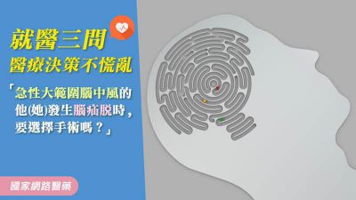 急性大範圍腦中風的他發生腦疝脫時，要選擇手術嗎？