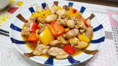 減脂食譜：醬燒彩椒雞腿肉(兩人份)