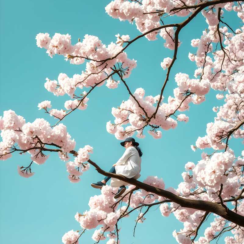夢中攀爬櫻花樹：解析戀情結束的夢境意涵的夢境示意圖