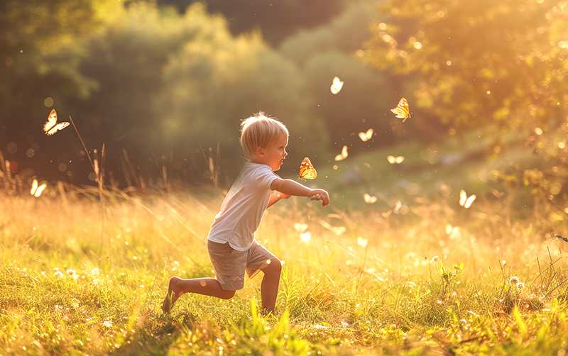 神秘的蝴蝶花園的夢境示意圖
