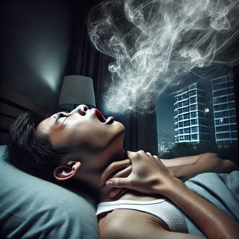 夢到窒息：轉變前的掙扎的夢境示意圖