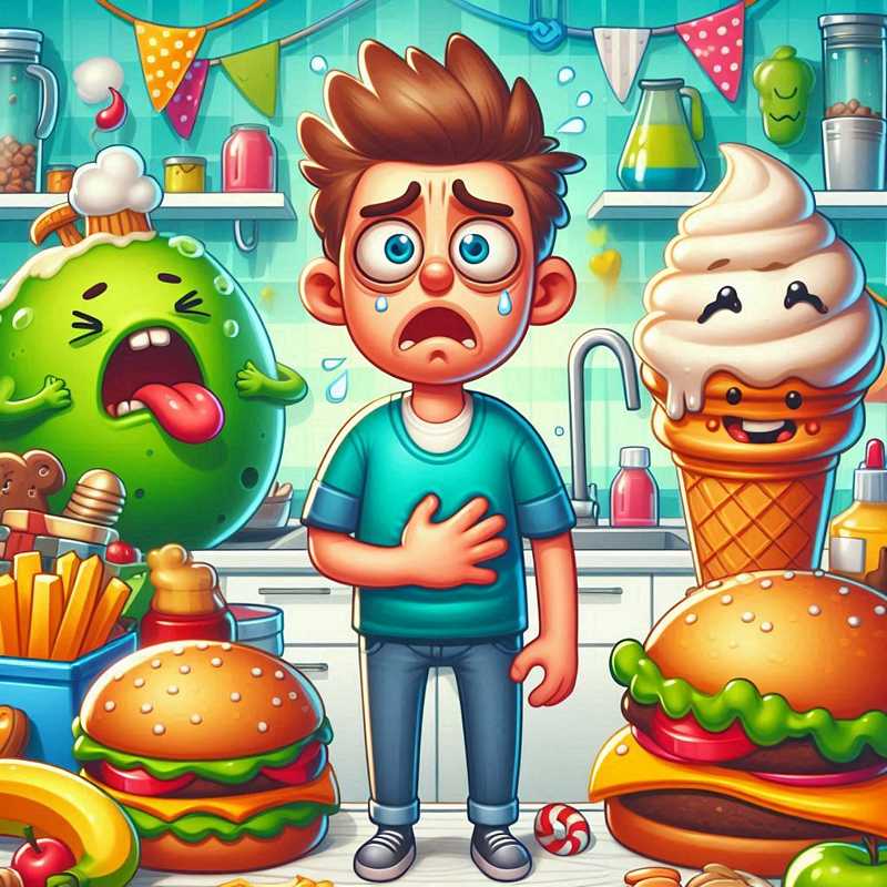 夢境解析：吃飯時嘔吐-警惕潛在的競爭與阻礙的夢境示意圖