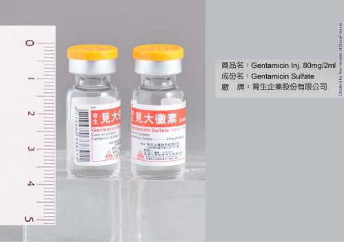 GENTAMICIN SULFATE INJECTION "SOURIREE" "盈盈" 見大黴素注射液