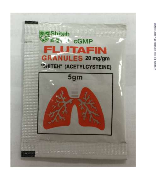 FLUTAFIN GRANULES 20MG/GM "SHITEH" (ACETYLCYSTEINE) 化痰能顆粒20毫克/公克（乙醯半胱胺酸）