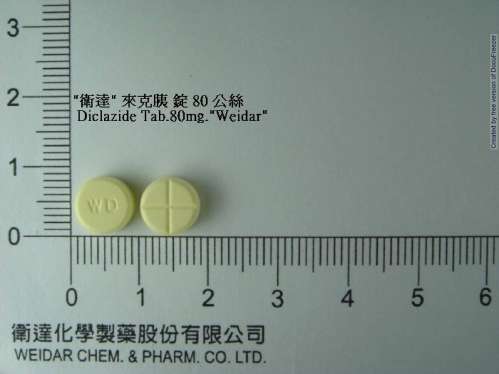 DICLAZIDE TABLETS 80MG "WEIDAR" (GLICLAZIDE) "衛達" 來克胰錠８０公絲（葛立克拉）