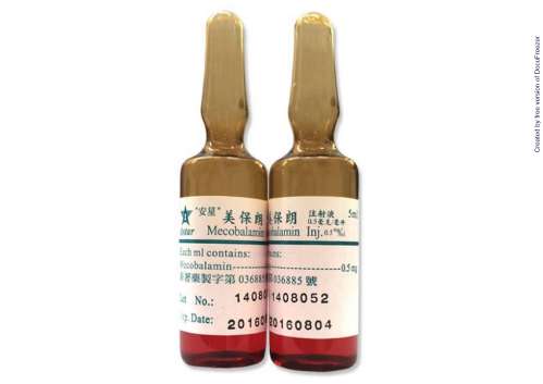 MECOBALAMIN INJECTION 0.5MG/ML "ASTAR" 美保朗注射液０．５毫克/毫升（甲鈷胺明）