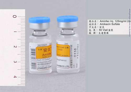 AMINFEC INJECTION 125MG/ML "STANDARD" (AMIKACIN) "生達" 安炎注射液１２５公絲/公撮（艾米克信）