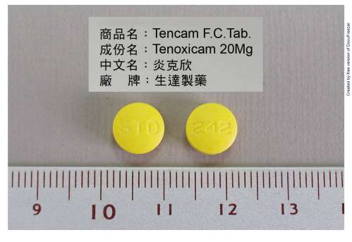 TENCAM F.C. TABLETS 20MG "STANDARD"(TENOXICAM) "生達"炎克欣膜衣錠２０毫克（特若西卡）
