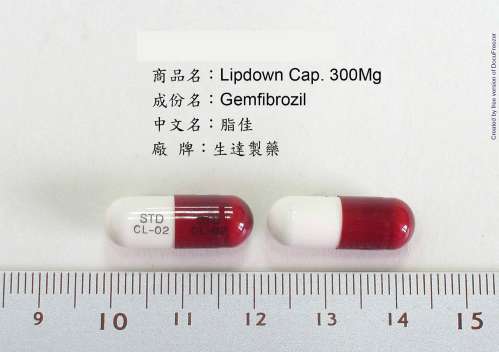 LIPDOWN CAPSULES "STANDARD" (GEMFIBROZIL) "生達" 脂佳膠囊３００公絲(健菲布脂)