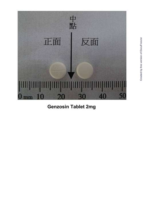 GENZOSIN TABLET 2MG (DOXAZOSIN MESYLATE) 健諾心錠２公絲（甲磺酸多薩坐辛）