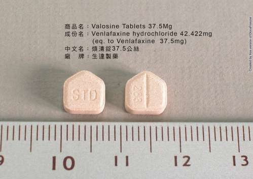 VALOSINE TABLET 37.5MG (VENLAFAXINE HYDROCHLORIDE) 煩清錠37.5毫克(文拉法辛鹽酸鹽)