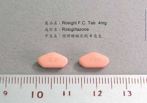 Rosiglit F.C. Tablets 4mg“Standard”(Rosiglitazone) “生達”格理醣膜衣錠 4 毫克