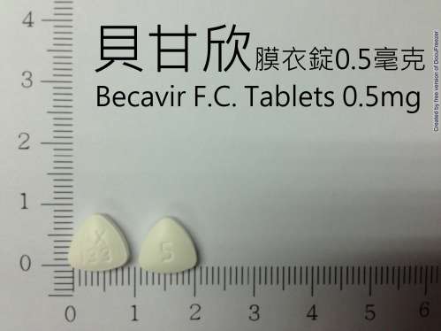 Becavir F.C. Tablets 0.5mg 貝甘欣膜衣錠0.5毫克