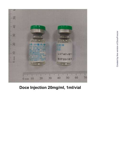 Doce Injection 20mg/ml, 1ml/vial 多西20毫克/毫升單支注射液
