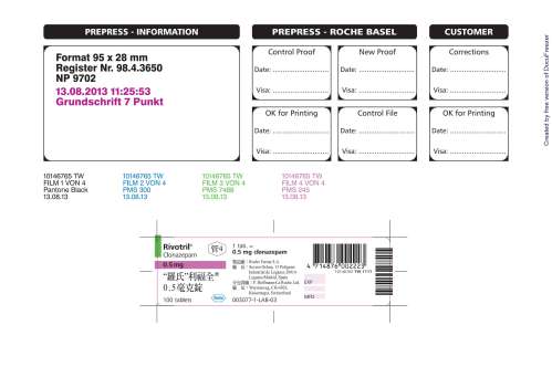 RIVOTRIL 0.5MG TABLET 利福全0.5毫克錠