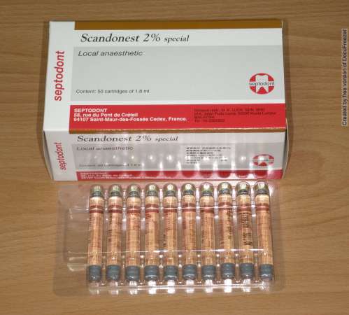 SCANDONEST 2% SPECIAL "賽普敦特"局部麻醉注射劑２％