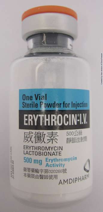 ERYTHROCIN LACTOBIONATE-I.V. 威黴素５００公絲靜脈注射劑