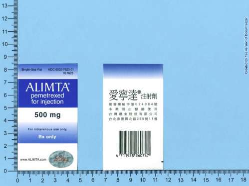ALIMTA (PEMETREXED FOR INJECTION) 500MG 愛寧達注射劑