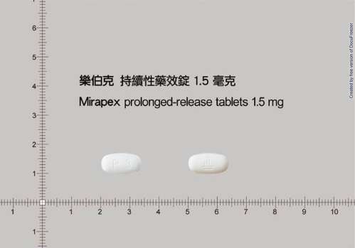Mirapex 1.5mg prolonged-release tablets 樂伯克持續性藥效錠1.5毫克