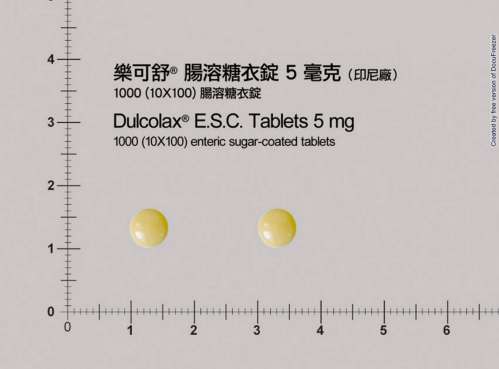 Dulcolax enteric sugar coated tablet 5mg 樂可舒腸溶糖衣錠5毫克