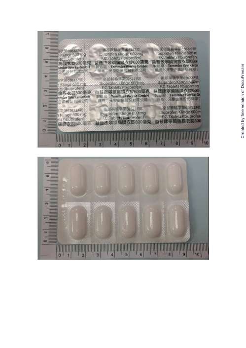 Ibuprofen Klinge 600mg Film-Coated Tablets 益普康寧鎮痛膜衣錠600毫克