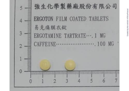 ERGOTON FILM COATED TABLETS "JOHNSON" "強生" 易克痛膜衣錠