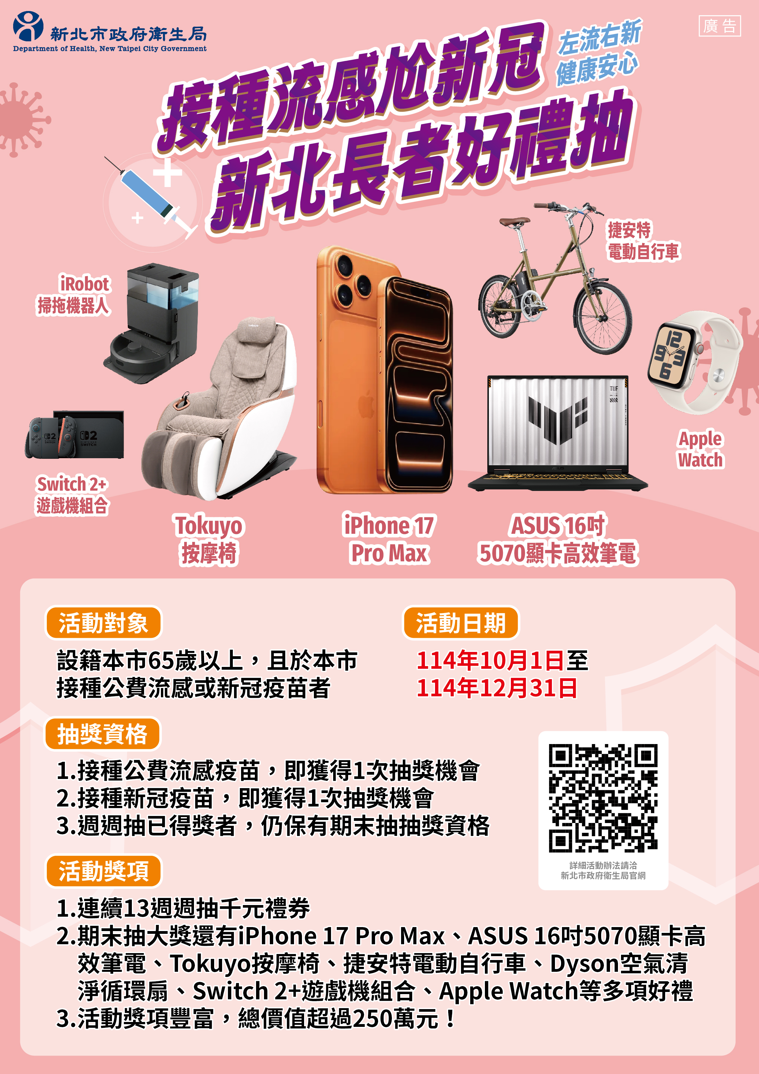 打流感、新冠疫苗可以抽大獎！　台北＆新北疫苗接種抽獎活動一次看_圖3