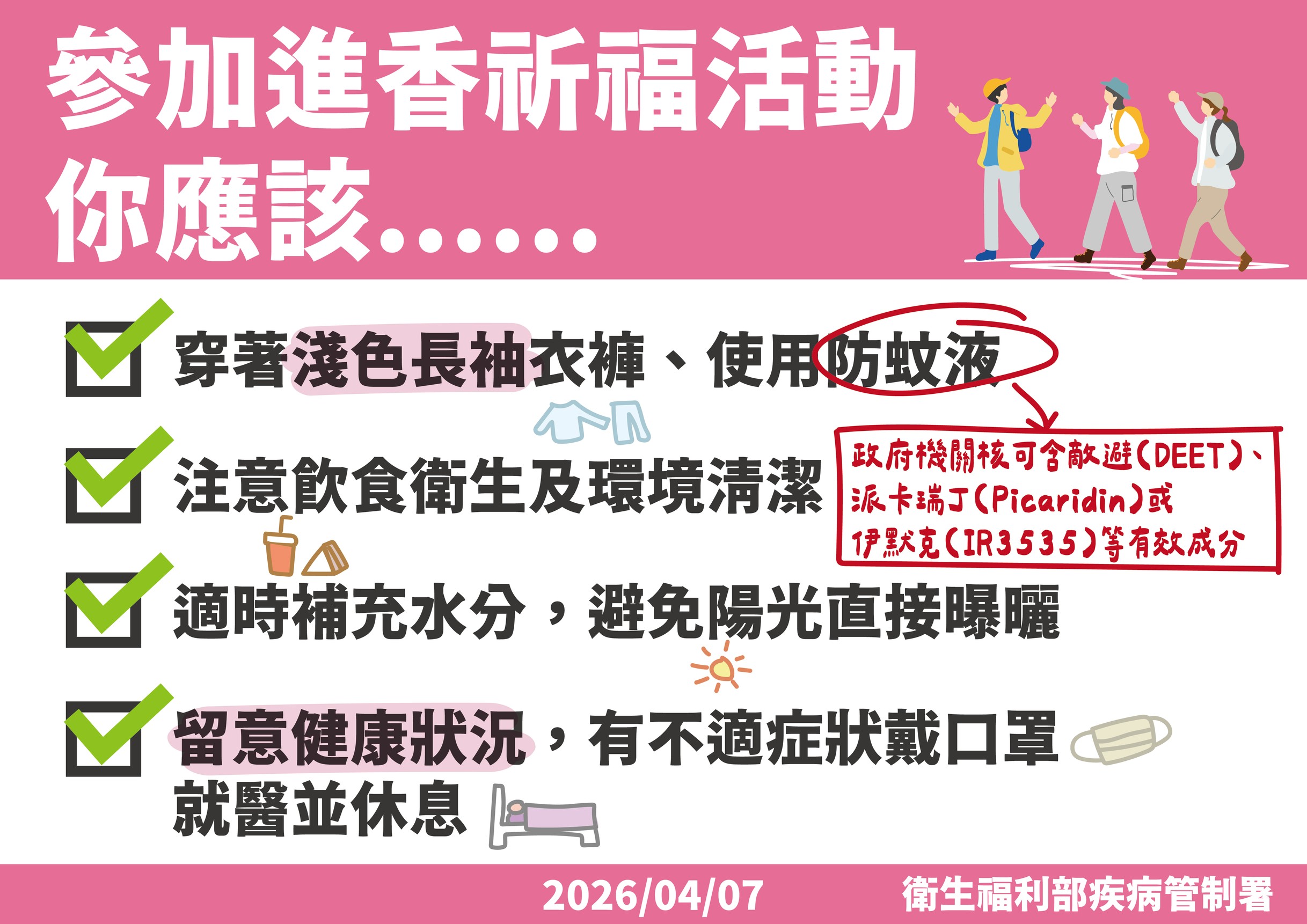 參加進香該注意什麼？　跟著媽祖走也要顧健康！建議做4件事、小心2傳染病_圖2