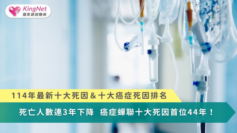 114年最新十大死因、十大癌症死因曝！死亡人數連3年下降　癌症44年連霸