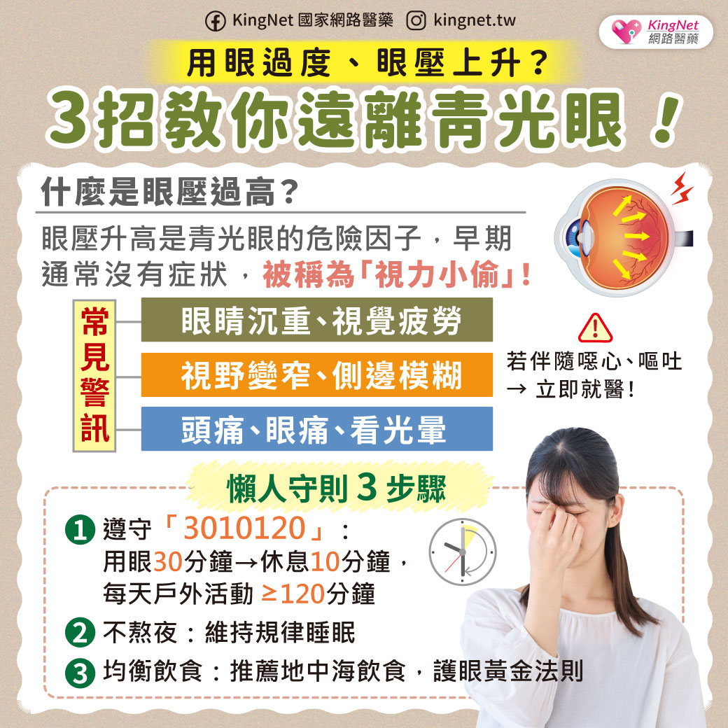 「你以為是眼睛疲勞，其實是眼壓在飆高！」健康懶人包