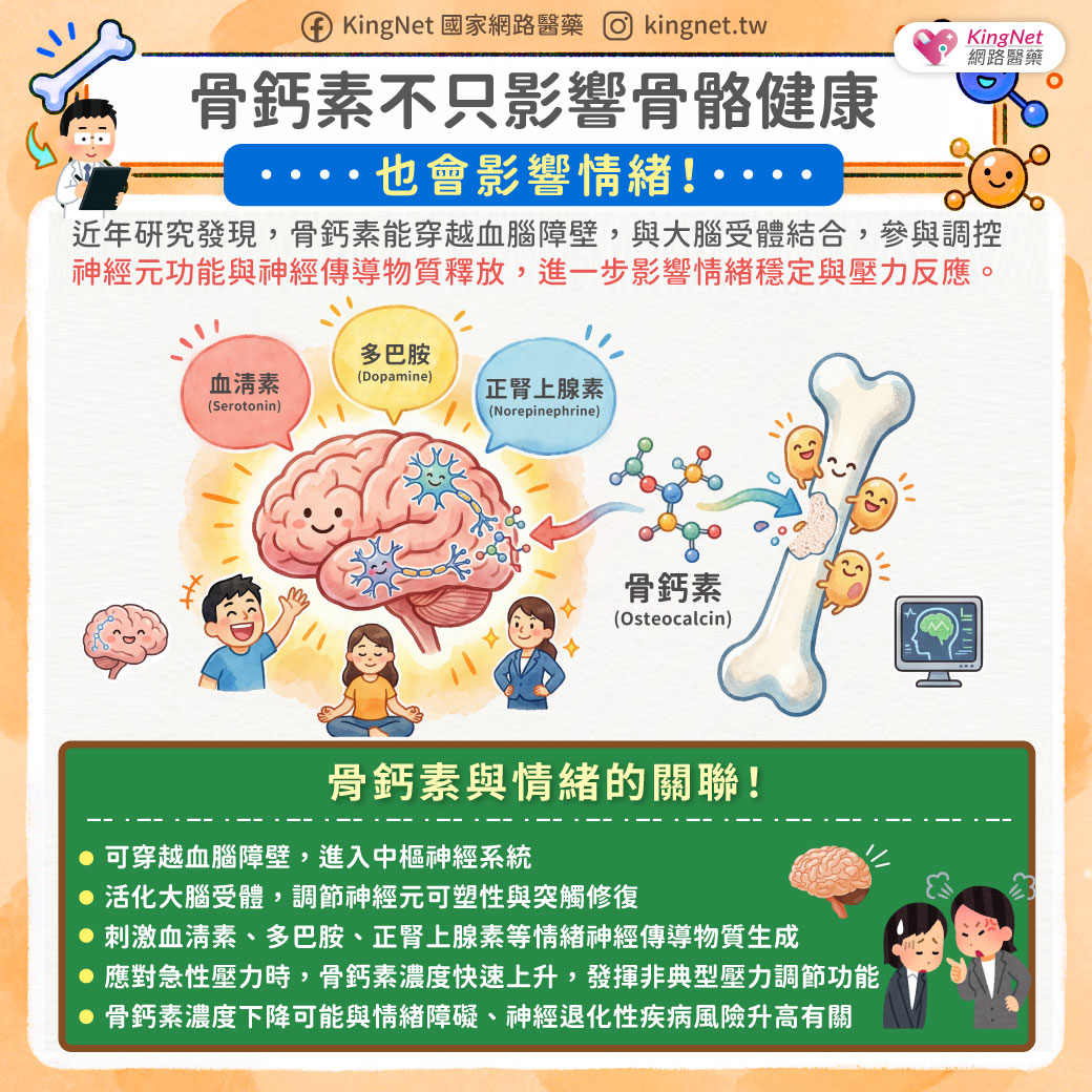 「骨鈣素不只影響骨骼健康，也會影響情緒！」健康懶人包